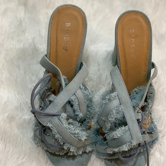 Denim Strappy Sandals - Picture 3 of 3